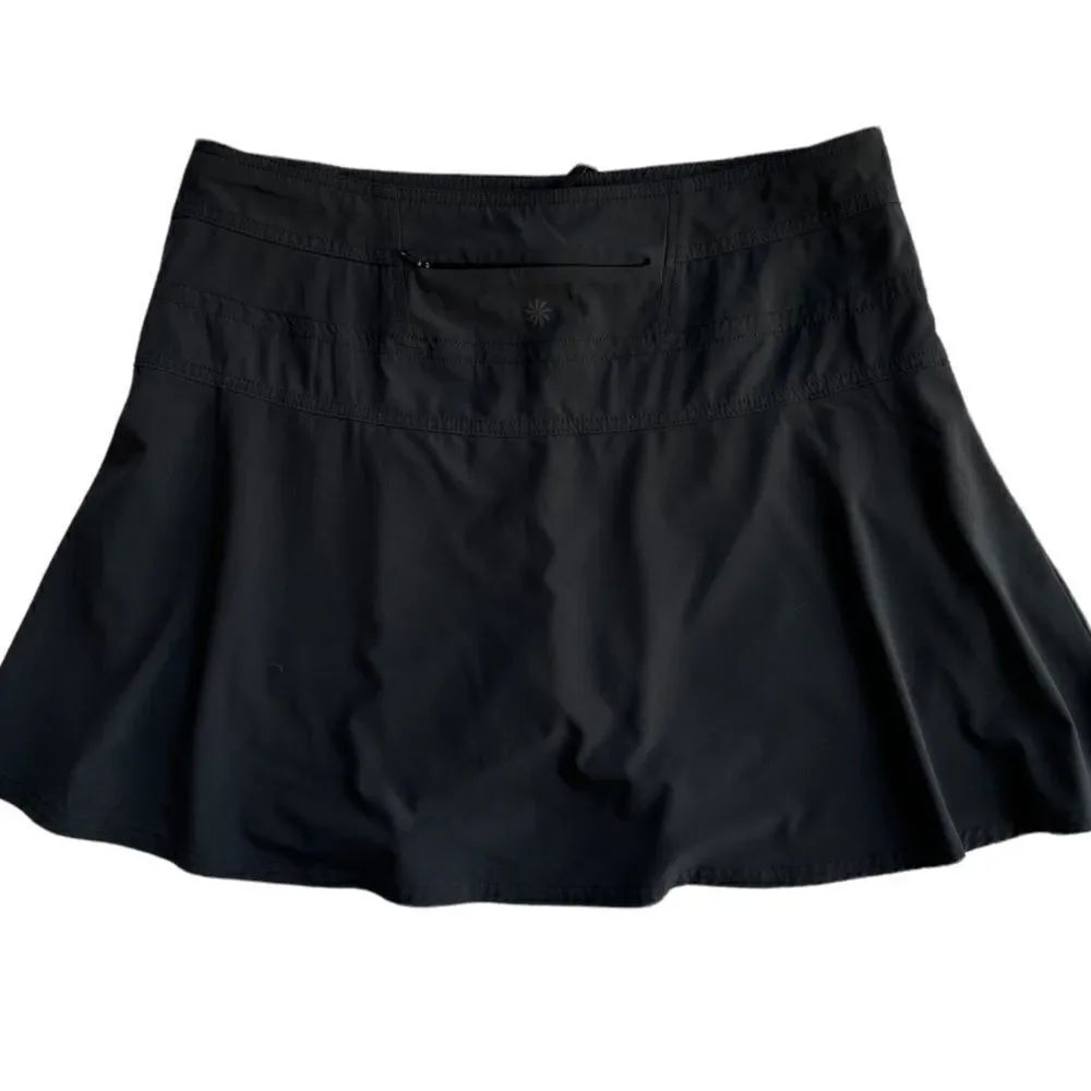 Athleta back pocket Black Skort shorts skirt sz 12P